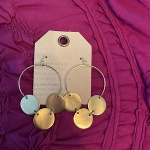 NWT Anthropologie Gold Hoop Earrings
